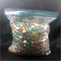 Bag Full of Glass Marbles Lot