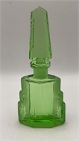 Green Art Deco Perfume Bottle