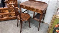 Antique writing desk w/ bentwood chair 39-1/2w x
