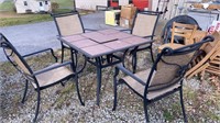 Metal patio table & chairs