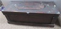 Antique wood tool chest with tray. Measures: