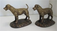 Pair of cast brass dog figurines. Measures: 3.5" T