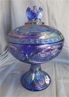 Carnival glass Fenton comm. 1976 compote with