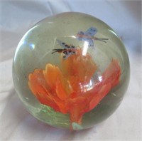 Glass paperweight.