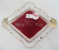 Vintage Imlay City souvenir tray. Measures: 4.5" x