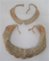 (2) Vintage pearl collars.