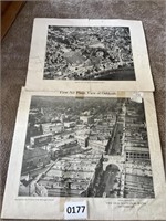 Lot of 2 Aerial View Printouts Oshkosh