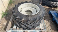 Lot of 2 Alliance 9.5-24 Tractor Tires and Rims