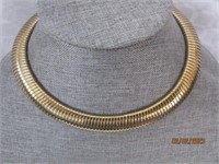Choker Necklace Gold Tone 17"