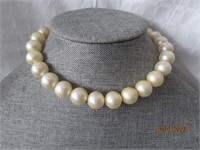 Choker Necklace Faux Pearl 15"