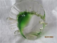 Glass Fish Paper Weight Green Tint 4" Tall