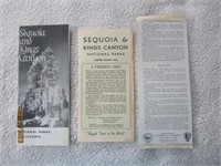 1958 Map & Information Sequoia Kings Canyon Park