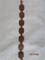Copper Bracelet With Sun Design 8"