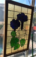 B - STAINED GLASS ART PANEL 21X34" (K56)
