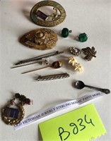 OLD VICTORIAN JEWELRY; STERLING MOSAIC PASTE & MOR