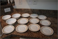 Corelle Golden Butterfly bowls and plates