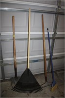 Shovel, rakes, broom