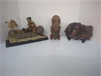 3 pieces of native American table and wall decor
