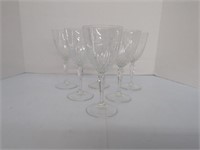 Set of 6 Crystal Clear Wine Water Goblet Glass 7"