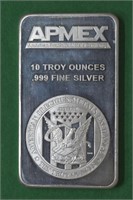 10ozt APMEX Silver .999 Bar