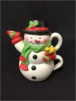 Snowman Teapot and Cup Stacking
