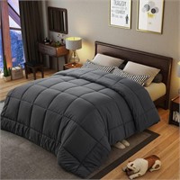 Full Size Comforter  Quilted Down Alt.  Grey