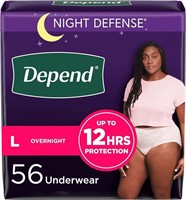 $61  Depend Night Defense Underwear - M  100ct