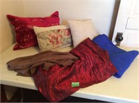 Pillows, table coverings, lap blanket
