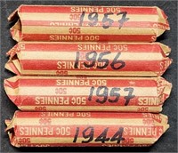 4 Nice Rolls of Solid Date Wheat Pennies