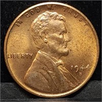 1944-S Lincoln Wheat Cent Gem BU Red