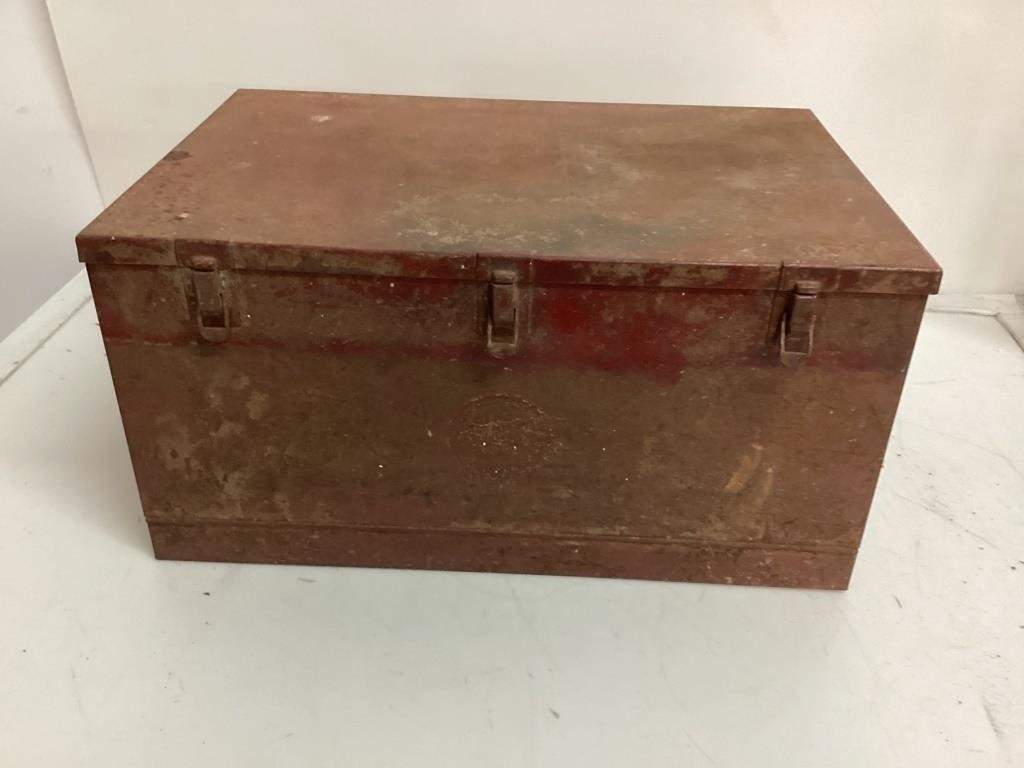 Vintage Red Metal Tool Box