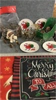 Holiday appetizer plates, set of 4, sleigh
