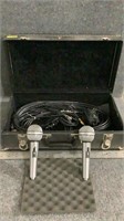 Microphones in hard case with wires, not tested