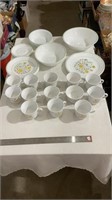 Corelle by Corning matching tea cup set with