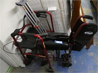 Walker, wheelchair, and crutches