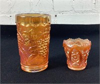 2 Carnival Imperial Glass Toothpick Holder & Cup