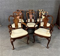 SET OF 8 MAITLAND SMITH SOLID MAHOGANY QUEEN ANNE