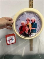 Golden Girls Wall/Table Clock Lot-untested