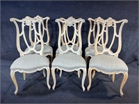 SET OF 6 DESTRESSED PAINTED ITALIAN STYLE CHAIRS