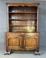 18TH CENT. OAK COUNTRY FRENCH PEWTER CUPBOARD