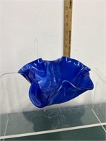 Signed Cobalt Blue Napkin Bowl