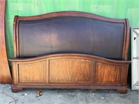 KING SIZE CHERRY AND LEATHER BED