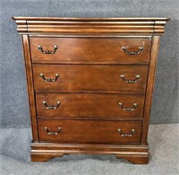 CHERRY FINISH CONTEMPORARY TALL CHEST