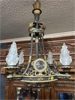 ANTIQUE FRENCH EMPIRE 6 LIGHT CHANDELIER