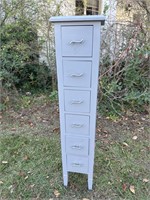 PAINT DECORATED TALL NARROW CHEST