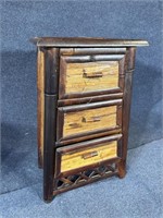 BAMBOO FORMED 3 DRAWER SMALL CHEST