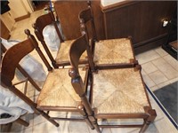 (4) WOVEN SEATED CHAIRS