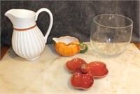 SERVING PIECES, PITCHER MADE IN PORTUGAL