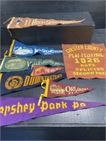 LOT OF VINTAGE PENNANTS AND WALL HANGING