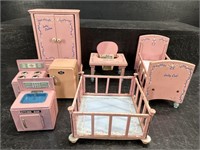 LOT OF HAND PAINTED DOLL FURNITURE